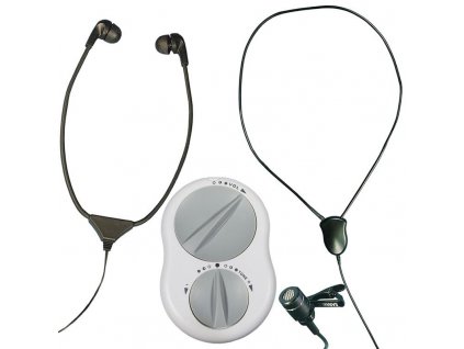 Crescendo 60/8 sound amplification system with stethoscope headphones and induction loop