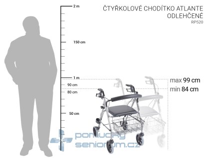 Čtyřkolové chodítko Atlante odlehčené