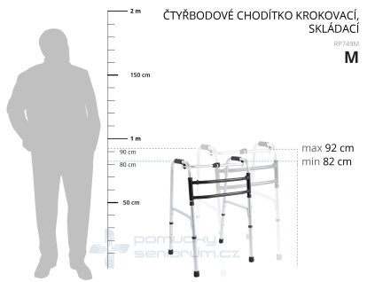 Čtyřbodové chodítko krokovací, skládací
