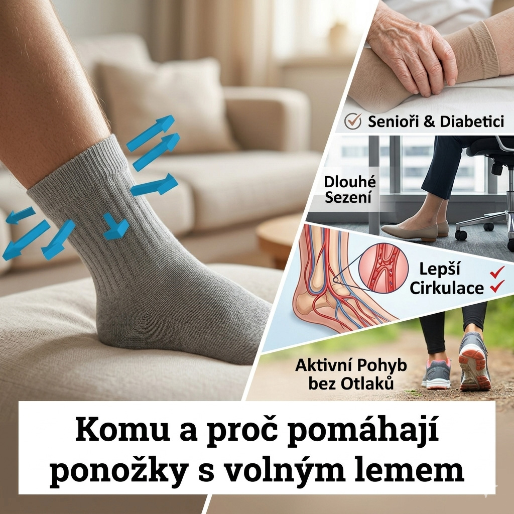 Zdravotní ponožky s volným lemem: komu pomohou a proč