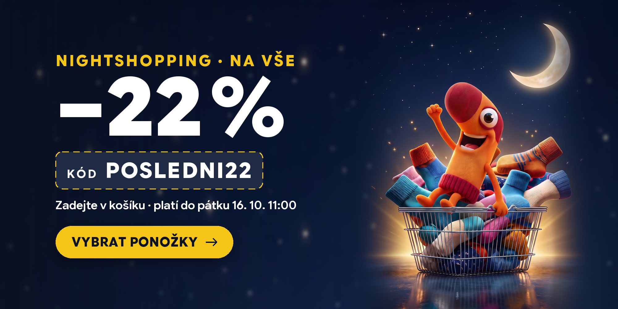 NIGHTSHOPPING – sleva 22 % na vše s kódem POSLEDNI22 do pátku 16. 10. 11:00