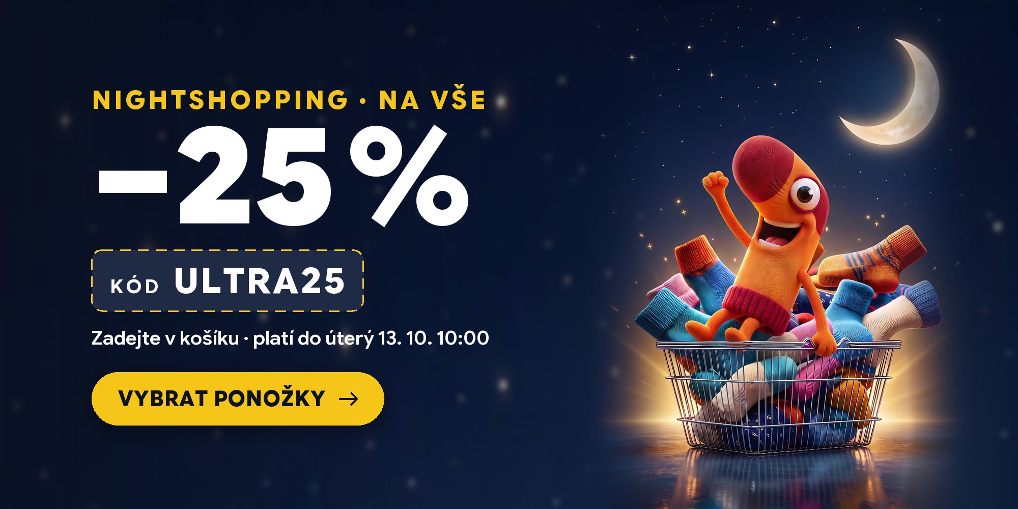 NIGHTSHOPPING – sleva 25 % na vše s kódem ULTRA25 do úterý 13. 10. 10:00