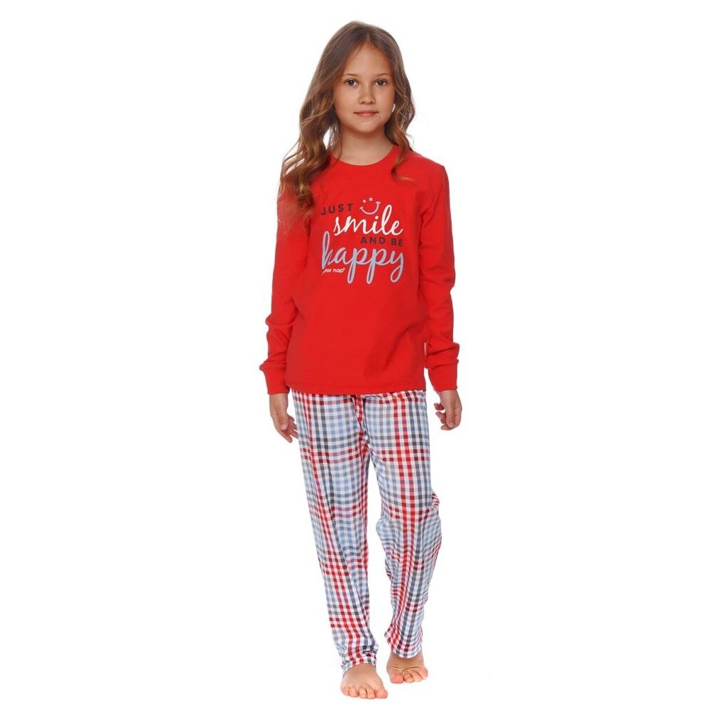 Dívčí pyžamo Flow červené smile (Velikost 146/152)