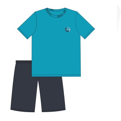 Pyžamo Cornette 326/201 Emblem 2 M-XXL kr/r (Barva tyrkysová, Velikost M)