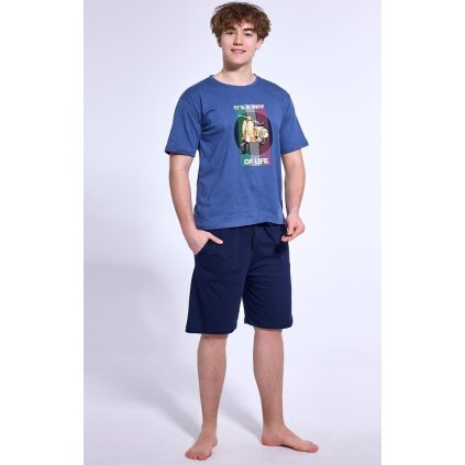 Pyžamo Cornette 500/49 Scooter chalpecké kr/r (Barva JEANS, Velikost 170/S)