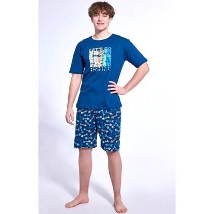 Pyžamo Cornette 551/50 Fish chlapecké Dorostové kr/r (Barva tmavě modrá, Velikost 170/S)