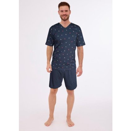 Pyžamo Cornette 472/287 Glen kr/r pánské (Barva tmavě modrá, Velikost XL)