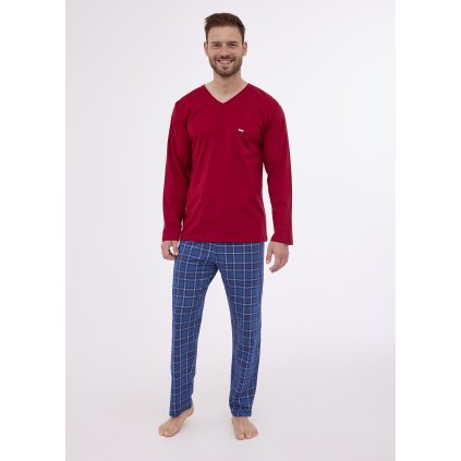 Pyžamo Cornette 122/262 Gordon dl/r pánské (Barva bordo, Velikost XL)