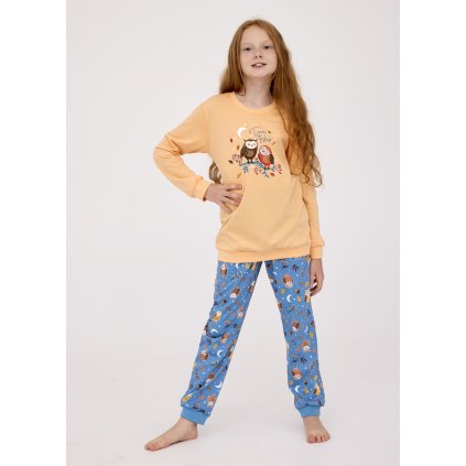 Pyžamo Cornette 978/176 Owls 2 dl/r dívčí (Barva oranžová, Velikost 158-164)