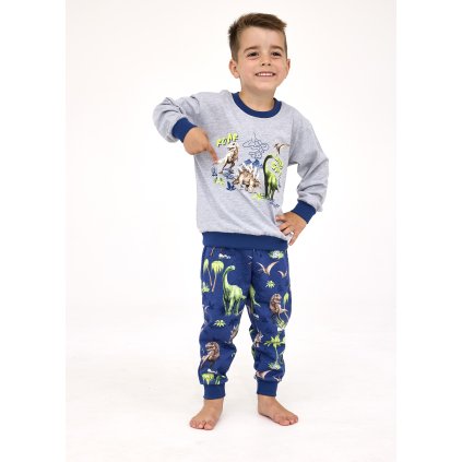 Pyžamo Cornette 593/163 Dinosaur dl/r chlapecké (Barva světle modrá, Velikost 86-92)