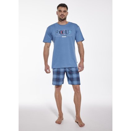 Pyžamo Cornette 326/161 Focus kr/r 3XL-5XL pánské (Barva světle modrá, Velikost 3XL)