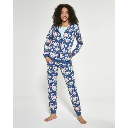 Pyžamo Cornette 355/291 Julie S-2XL třídílná (Barva jeans, Velikost S)