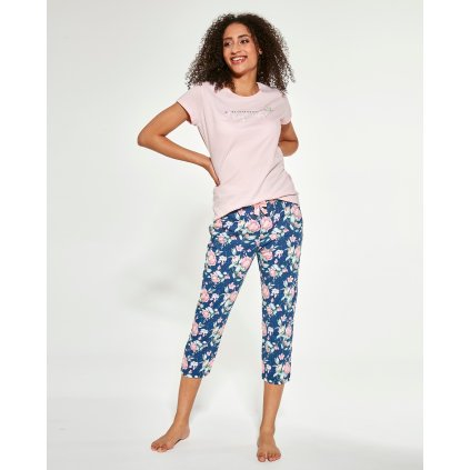 Pyžamo Cornette 466/281 Beautiful kr/r S-2XL  třídílné (Barva růžová, Velikost L)