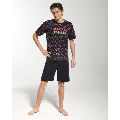 Pyžamo Cornette Chlapecké KR 146/42 Hot chili (Barva tmavě modrá, Velikost 182/L)