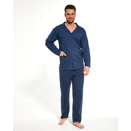 Pyžamo Cornette 114/58 dl/r 673401 3XL-5XL rozepínací (Barva světle modrá, Velikost 5XL)