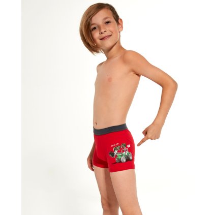Boxerky Cornette Kids Boy 701/88 Tractor Style 2 86-128 (Barva červená, Velikost 110-116)