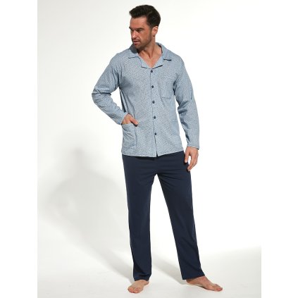 Pyžamo Cornette 114/55 244603 dl/r M-2XL rozepínací (Barva světle modrá, Velikost M)