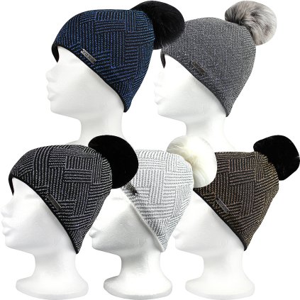 Pletené čepice Mokka (Barva bílá/stříbrná, Velikost uni)