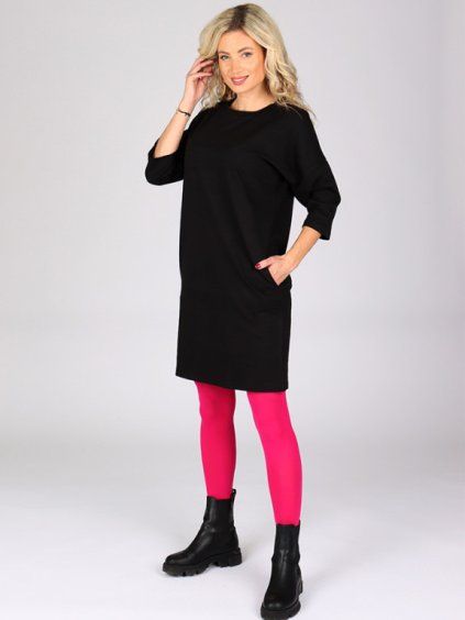Dámské šaty ROSA 023 (Velikost M, Barva Černá)