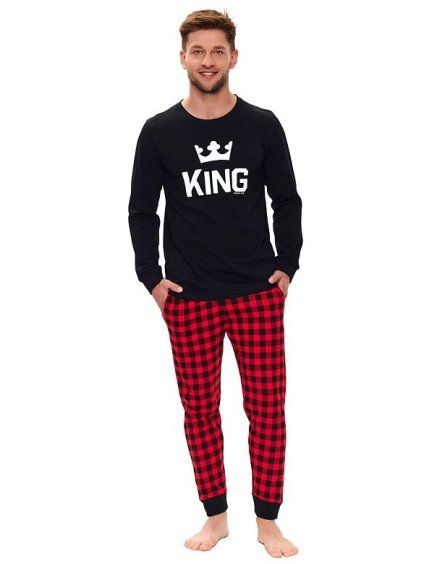 Pánské pyžamo King černé (Velikost L, Barva černá)