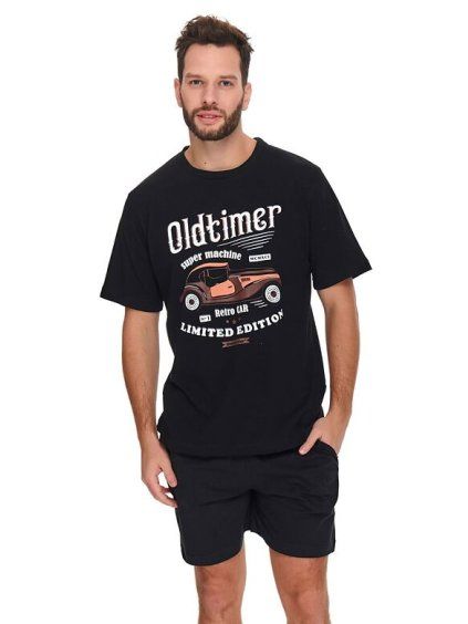 Pánské pyžamo Oldtimer černé (Velikost M, Barva černá)