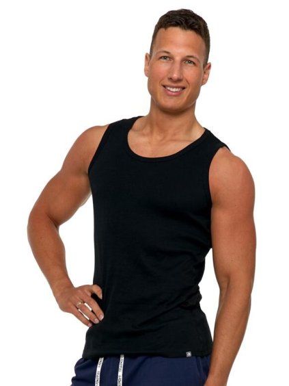 Bavlněné pánské tílko Basic černé (Velikost 3XL, Barva černá)