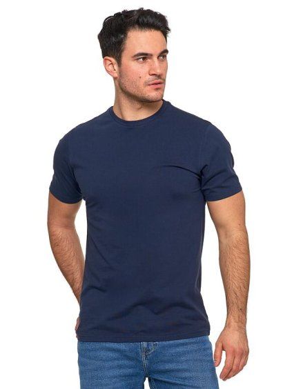 Pánské bavlněné triko Basic tmavě modré (Velikost 3XL, Barva modrá)