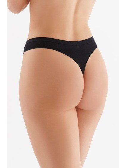 Bezešvá tanga String briefs černá (Velikost S, Barva černá)