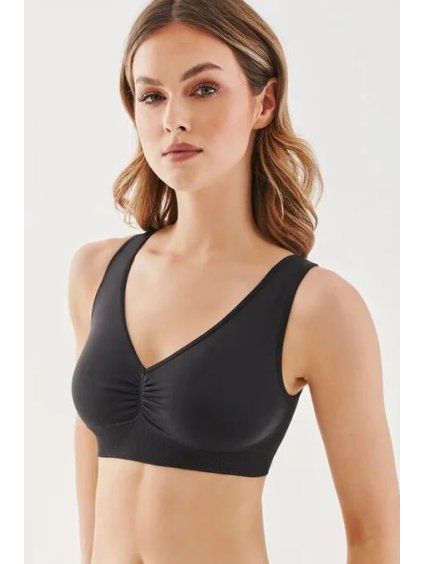 Bezešvá podprsenka Top Shape černá (Velikost S/M, Barva černá)