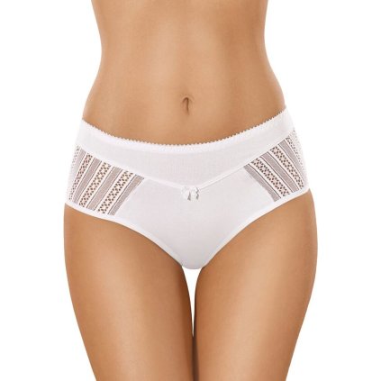 Bavlněné kalhotky s vyšším pasem 62 bílé (Velikost XXL)