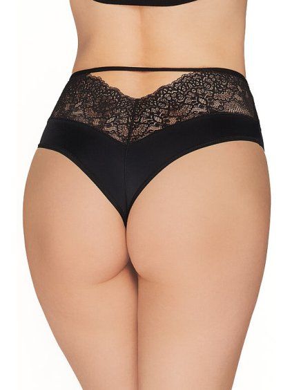 Tanga s vyšším pasem 158 černá (Velikost S, Barva černá)