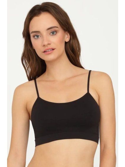 Bezešvá podprsenka Top Essentials černá (Velikost S, Barva černá)
