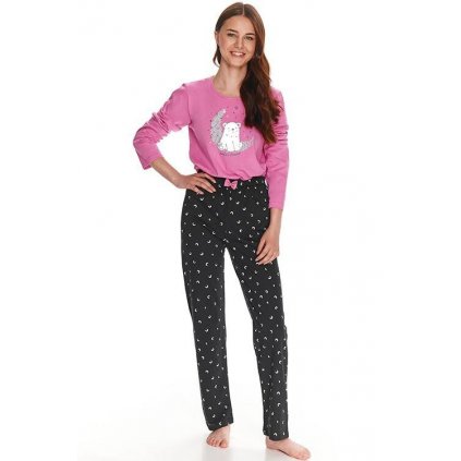 Dívčí pyžamo pro starší Suzan růžové s medvědem (Velikost 158)