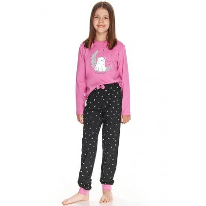 Dívčí pyžamo Suzan růžové s medvědem (Velikost 140)