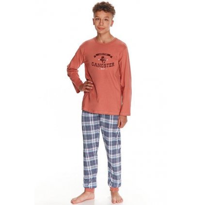Chlapecké pyžamo Enzo cihlové s potiskem (Velikost 158)