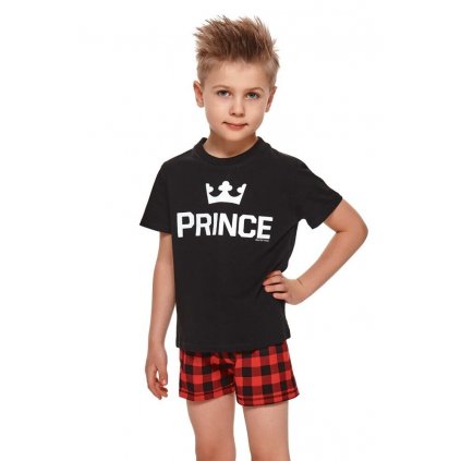 Krátké chlapecké pyžamo Prince černé (Velikost 146/152)