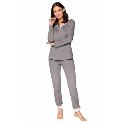 Luxusní dámské pyžamo Debora šedé (Velikost XXL)