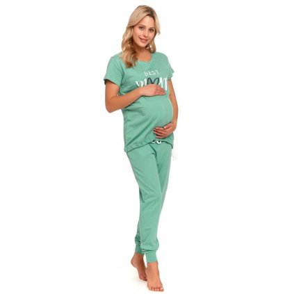 Mateřské pyžamo Best mom zelené (Velikost XL)