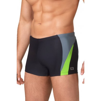 Pánské boxerkové plavky Peter4 černozelené (Velikost XL)