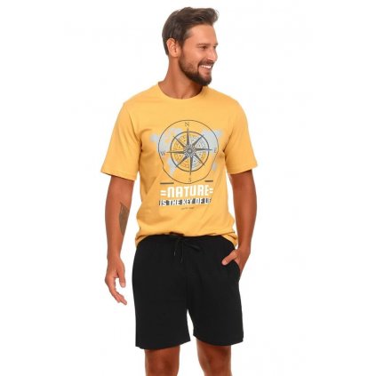 Pánské pyžamo Charles žluté s kompasem (Velikost XXL)