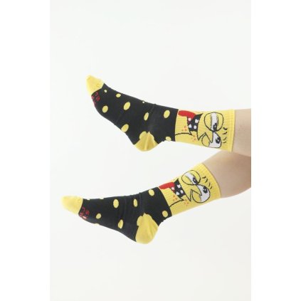 Veselé ponožky Face žluté velikost 43-45