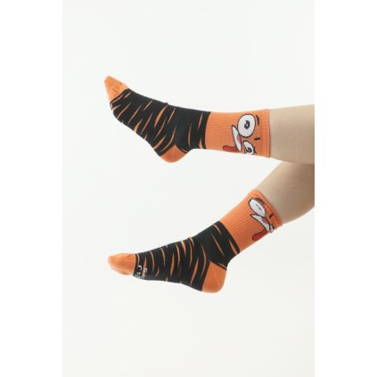 Veselé ponožky Face oranžové velikost 43-45