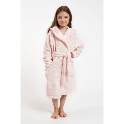 Dívčí župan Drina růžový s mráčky