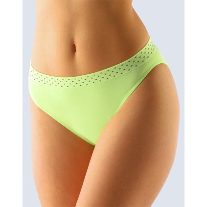 GINA dámské kalhotky klasické s úzkým bokem, úzký bok, bezešvé Bamboo Dots 00033P - apple tm. šedá S/M (Velikost S/M, Barva apple tm. šedá)