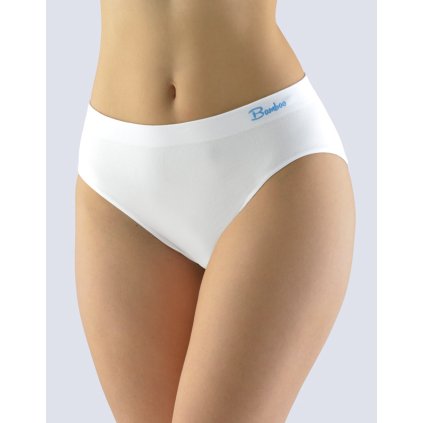 GINA dámské kalhotky klasické, širší bok, bezešvé Natural Bamboo 00041P - bílá dunaj L/XL (Velikost L/XL, Barva bílá dunaj)