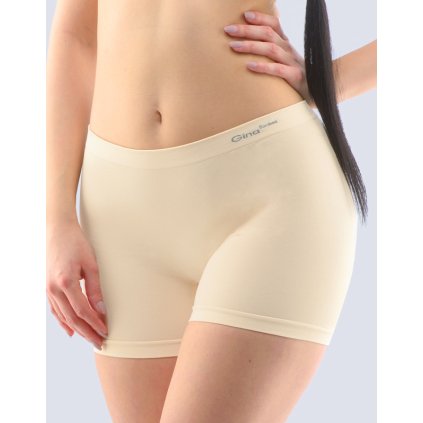 GINA dámské boxerky delší nohavička, kratší nohavička, bezešvé, klasické, jednobarevné Bamboo PureLine 03013P - tělová L/XL (Velikost L/XL, Barva tělová)