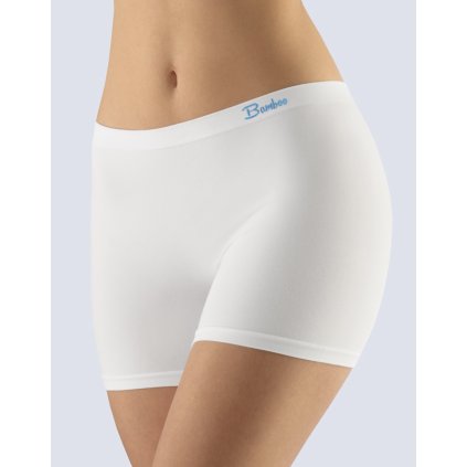 GINA dámské boxerky delší nohavička, kratší nohavička, bezešvé, klasické, jednobarevné Natural Bamboo 03015P - bílá dunaj L/XL (Velikost L/XL, Barva bílá dunaj)