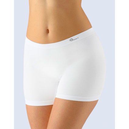 GINA dámské boxerky delší nohavička, kratší nohavička, bezešvé, klasické, jednobarevné Bamboo Soft 03016P - bílá L/XL (Velikost L/XL, Barva bílá)