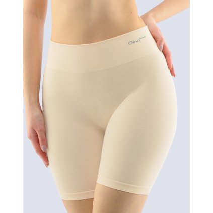 GINA dámské boxerky prodloužené, kratší nohavička, bezešvé, klasické, jednobarevné Bamboo PureLine 03017P - tělová L/XL (Velikost L/XL, Barva tělová)