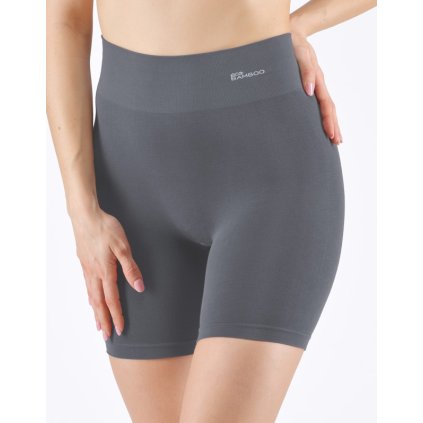 GINA dámské boxerky prodloužené, kratší nohavička, bezešvé, klasické, jednobarevné Eco Bamboo 03019P - tm. šedá L/XL (Velikost L/XL, Barva lékořice tomato)
